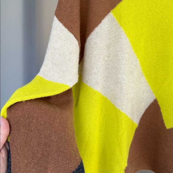 Cashmere Colorblock Sweater in Yellow, Brown, and Black - Picture 2 of 4